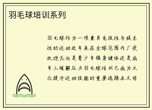 羽毛球培训系列